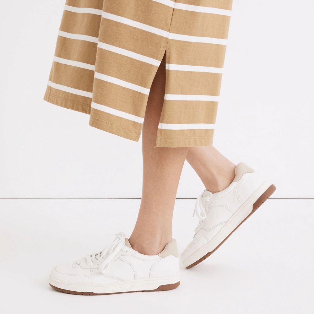 Madewell Court Sneakers in White Leather, W7.5, M6 Like New condition